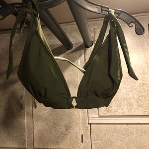 Green Tie Bikini Top